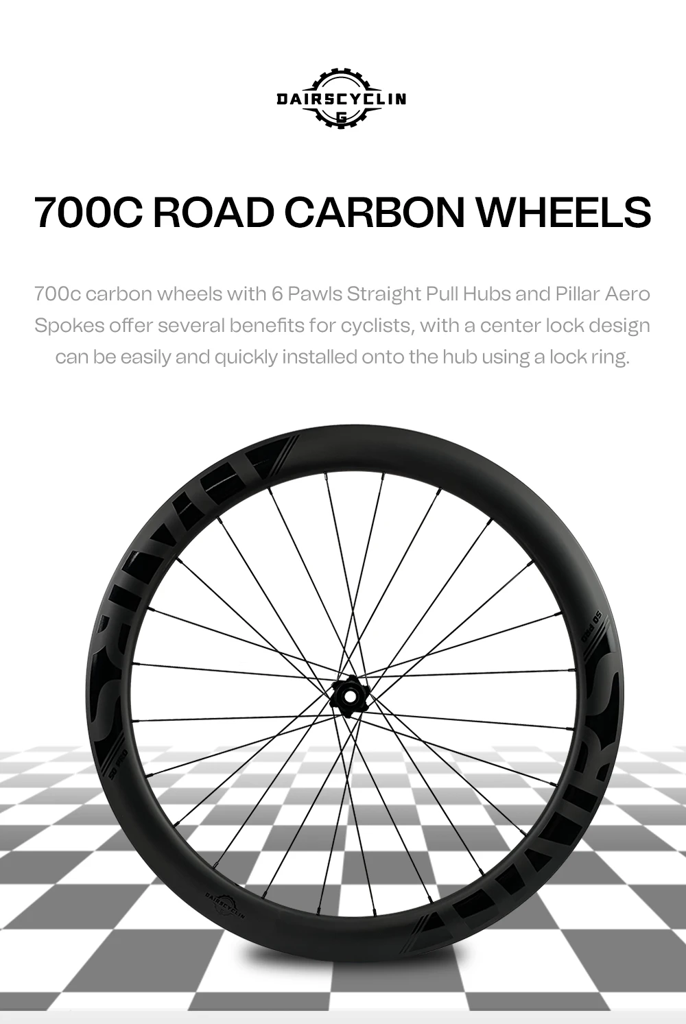 Description Picture 2 of item700c carbon road disc wheels 38 45 50mm tubeless disc bicycle wheelset 100x12 142x12 XDR central lock carbon wheels