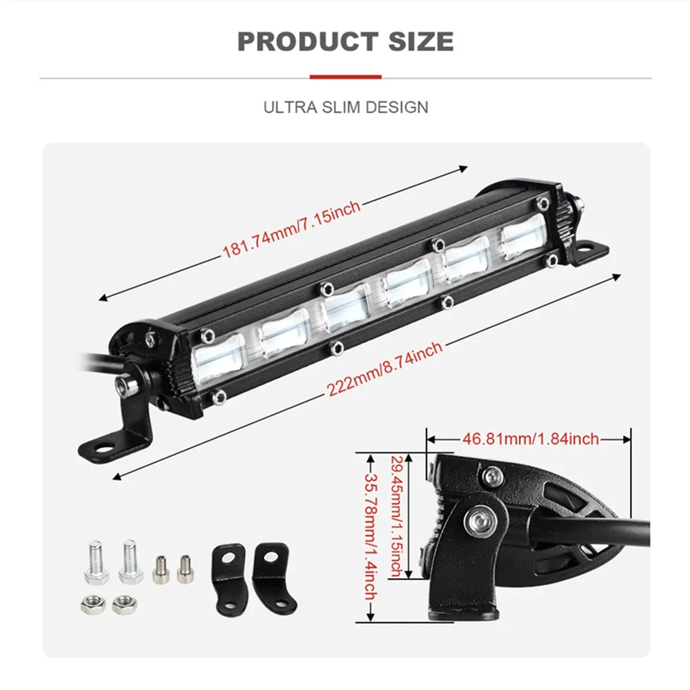 트랙터 트럭 오프로드 4WD 4x4 ATV UTV UAZ 캠핑 라이트 7인치 6D 렌즈 LED 라이트 바 LED 작업등 플러드 라이트 12V 24V