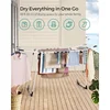 Clothes Drying Rack Foldable, Gullwing Laundry Drying Rack, Space-Saving, 22.2 x 68.1 x 38 Inches, Sock Clips, Metal Structure 3