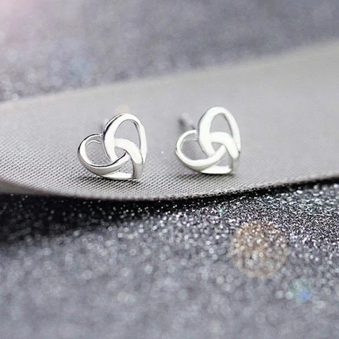 Heart Super Small Earrings Simple Compact Cute Student Earrings for Women  Minimalist Copper Hypoallergenic Stud Earrings