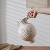 White, Double Eared, with Hanging Ring Decoration, Ceramic Vase, Desktop Flower Arrangement, Hydroponic Vase, Modern Decoration 5