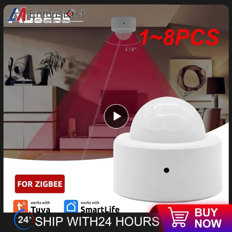 

1~8PCS Tuya 3.0 Human Body PIR Motion Sensor Wireless Smart Life Home Security Protection Detector Work With Alexa
