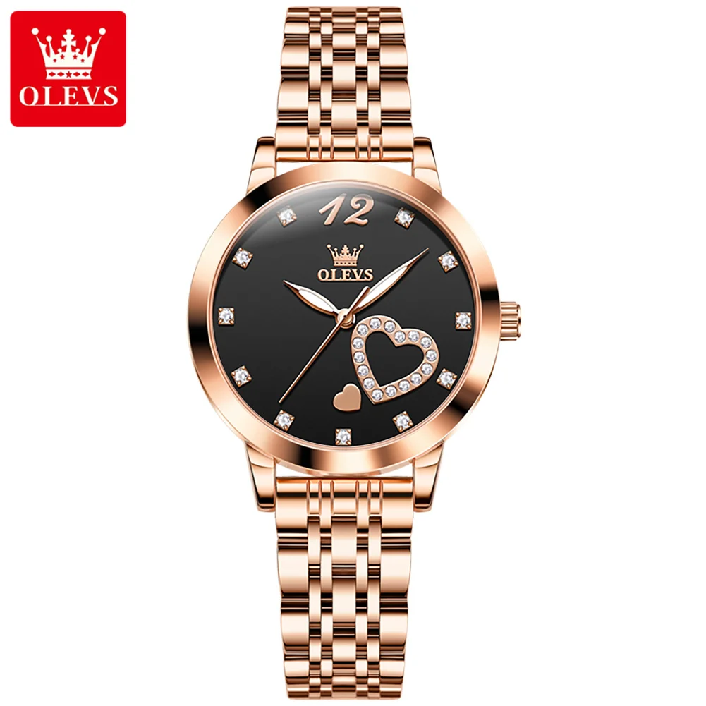 ساعة ماركة OLEVS مقاومة للماء للنساء ساعة كوارتز ل...