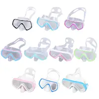 PVC Strap Kids Swim Goggles Anti Fog with Nose Cover Pool Swim Eyewear Vibrant Colors Anti-Leak Snorkel Swimming Goggles Girls 1