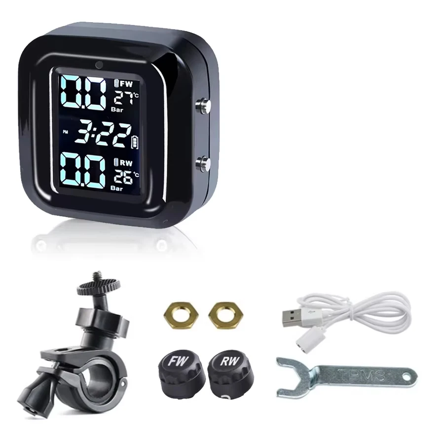 Sensori di Pressione Pneumatici per Moto, Sistema di Monitoraggio della Pressione dei Pneumatici con Display a Colori - immagine 6