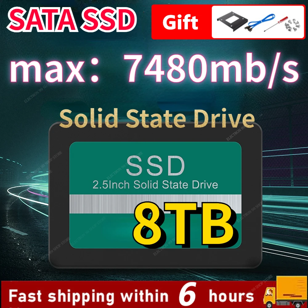 

8TB 4TB 120GB High Speed New 2023 SSD 128GB SATA3 2.5 Inch 500GB 1TB 2TB Hard Drive Solid State Disk HD HDD for Desktop Laptop