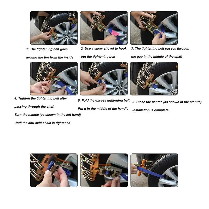 Tire Chains For Trucks Anti-slip SUV Tire Traction Chain Steel Light Trucks Automobile Wheel Ice Chains Tight Link Structure