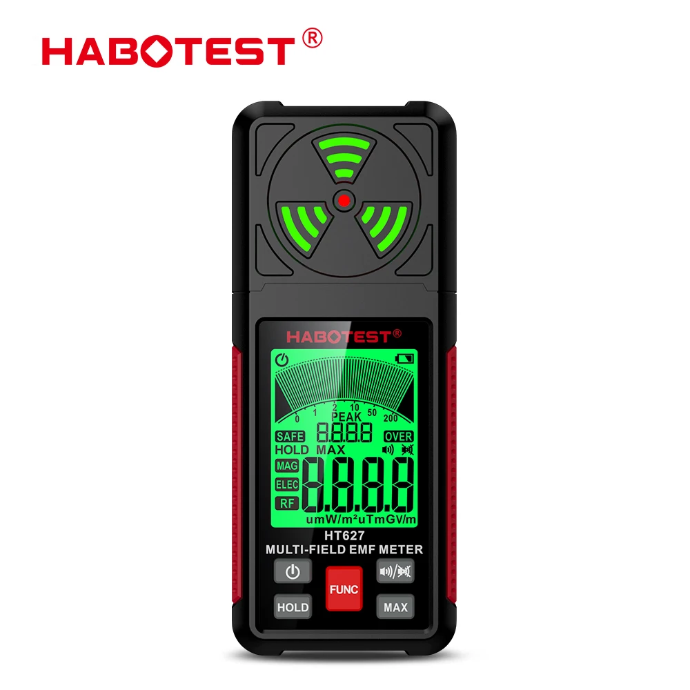 Emf meter tester HABOTEST HT627 EMF Meter Electromagnetic Field Radiation Detector Radio Frequency Field Tester Portable Emission Dosimeter