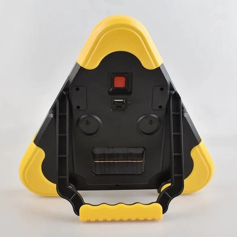 2-IN-1 Solar Emergency Triangular Roadside Warning Light Safety Emergency Breakdown Alarm Lamp Portable Flashing Light on Hand