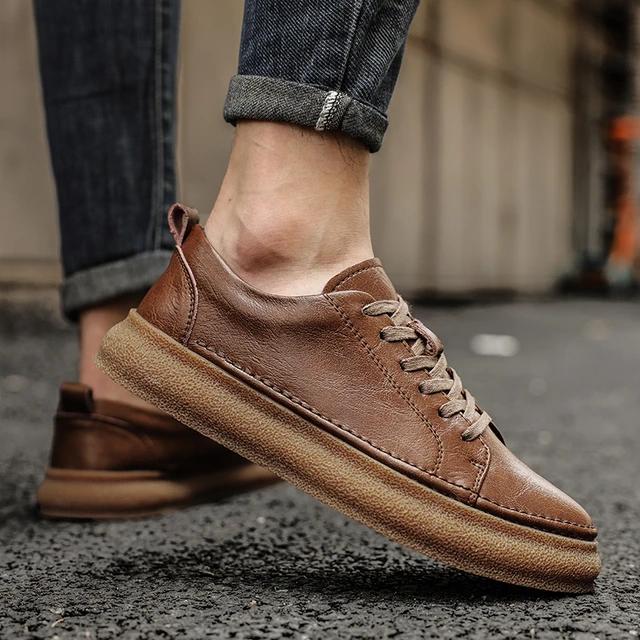 Mocasines de cuero hombre, informales de alta calidad, para conducir, 2022 _ - AliExpress