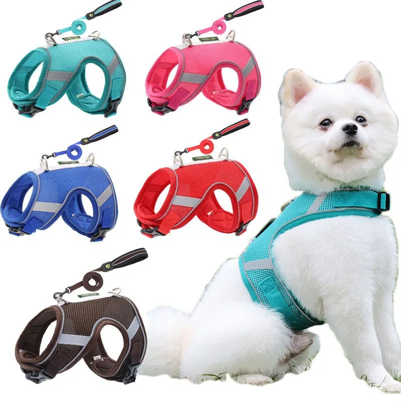 Breathable Dog Harnesses Vest 6 Colors Reflective Puppy Kitten Cat