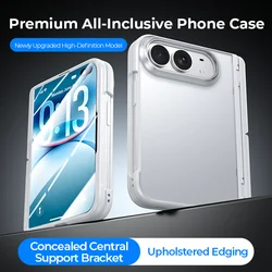 Translucent Central Axis Bracket Anti - fall Protective Back Cover for iPhone Duo (WHITE)