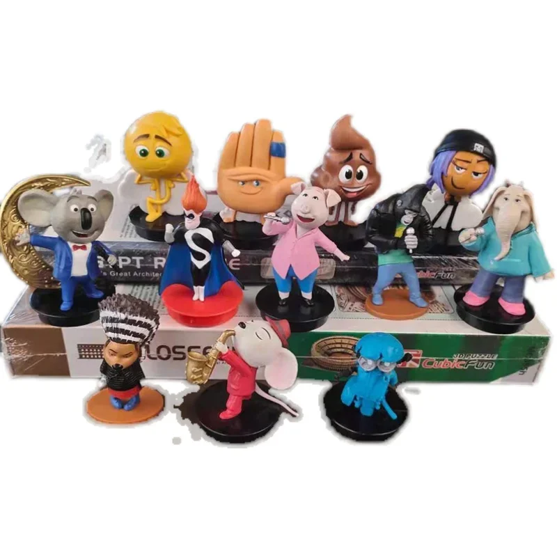 

Genuine Kawaii Simulation Singing Animals Anime Figurine Porcupine Elephant Gorilla Cute Model Action Figures Toys Gift