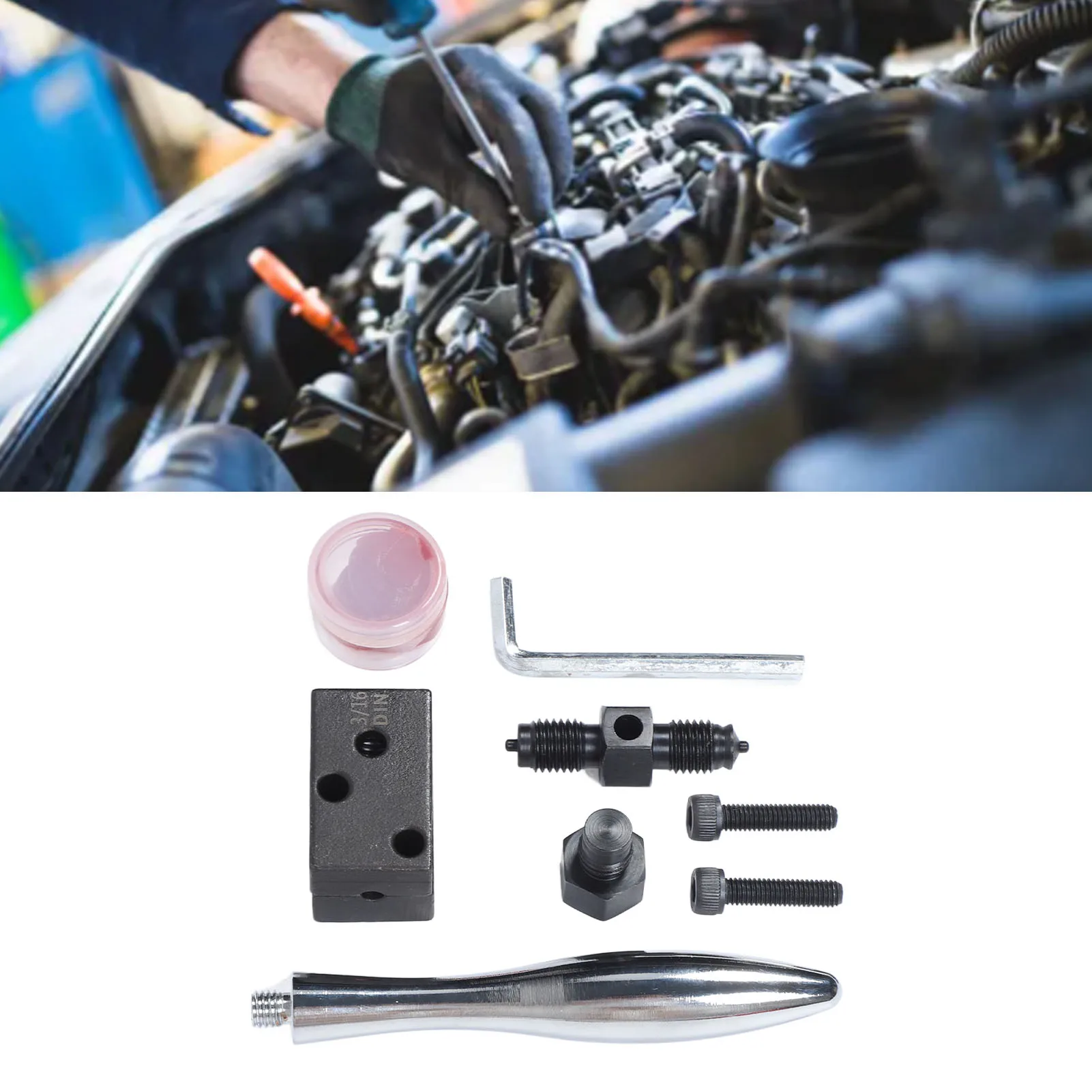 3/16inch Car Brake Pipe Reamer Steel Manual Brake Tube Line Flaring Tool for ISO DIN Bubble Flaring 45 Degree SAE Double