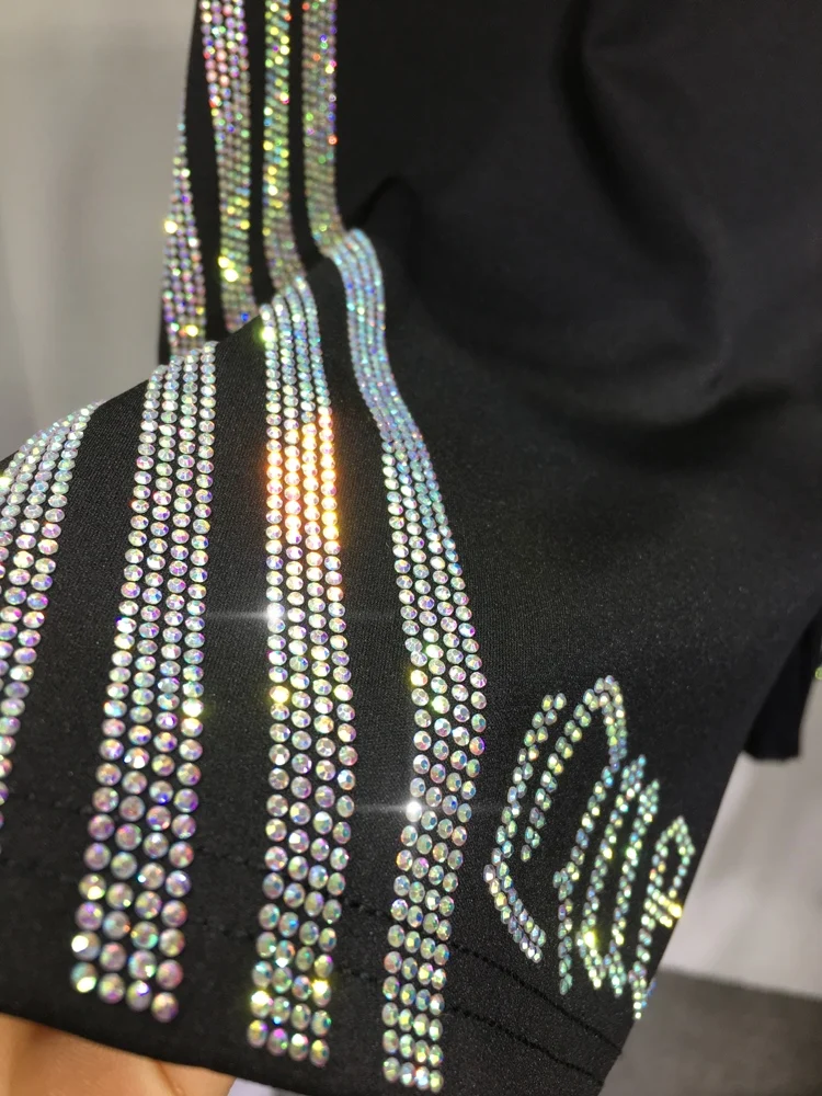 High Quality Hot Drilling Knee-length Leggings for Women 2023 New Summer All-match Skiny Bottoming Pants Black Fitness Pants