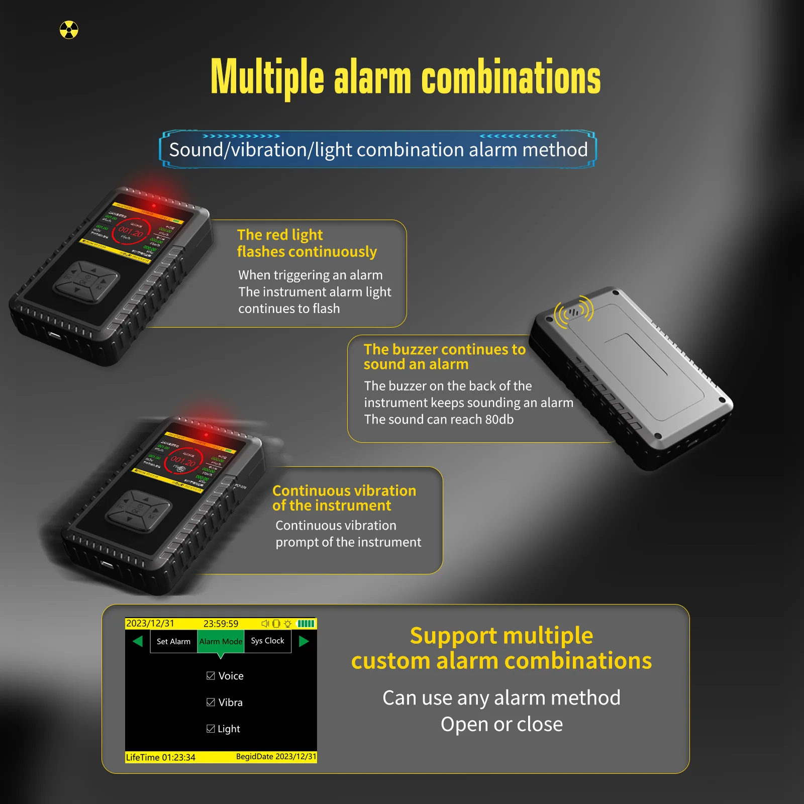 Radiation Detector Geiger Counter Geiger counters radiation dosimeters new radiation detectors X-ray &gamma; &beta; testers multifunctional measurem
