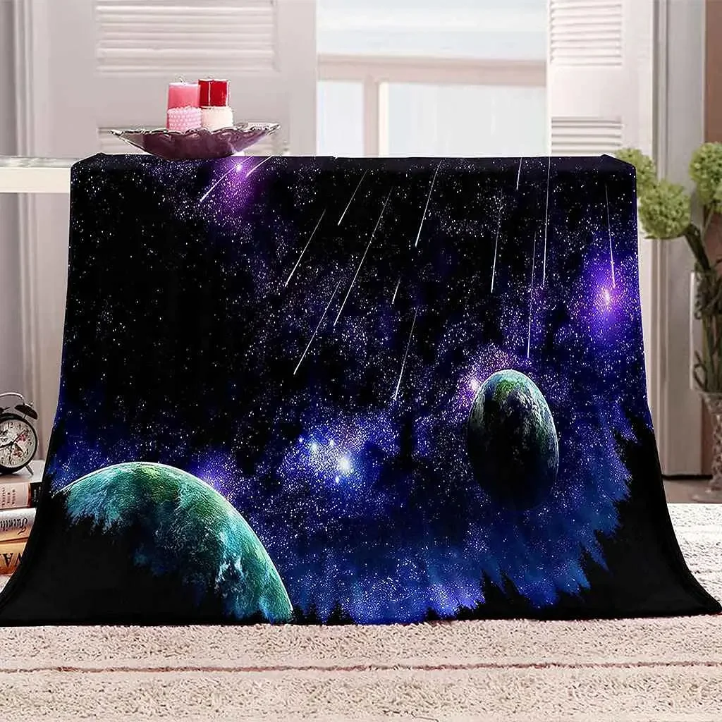 Falling Star Meteor Planet Flanella Coperta King Queen Full Size Super Soft Leggero Caldo Per Divano Divano Soggiorno