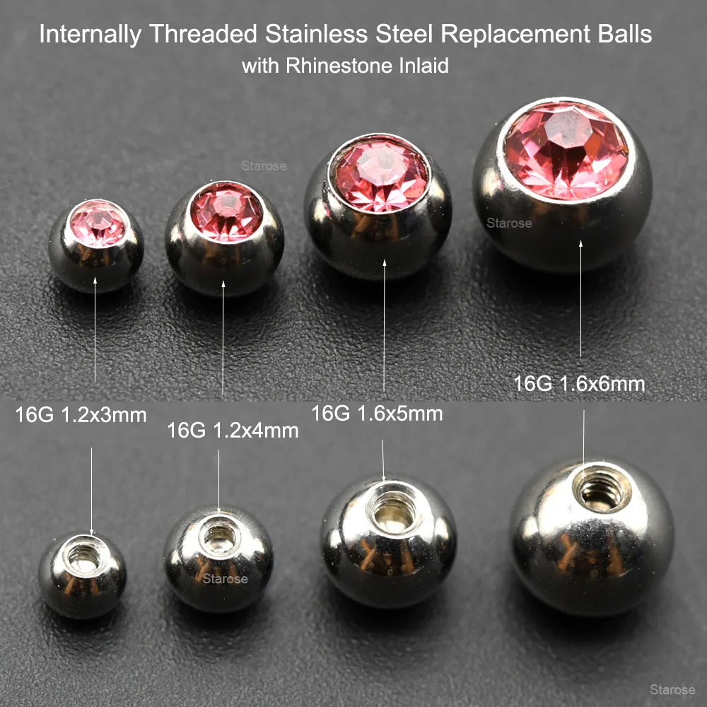 Replacement Balls For Body Jewelry Set Of 10 Externally Threaded - Main Image