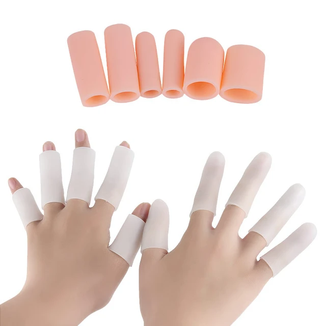 12 Pcs Protege Doigt, Protection Pouce de Gel, Strap Doigt Silicone,  Protege Doigt Cuisine, Pansement Doigt pour les Doigts à Gâchette, L'eczéma  des