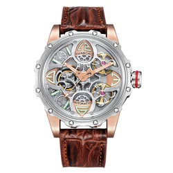 HANBORO Watch For Men Leather Automatic Men Mechanical Wristwatches Seiko Movement Nh38 Men Watches Turbilion 2022 Men'S Watch