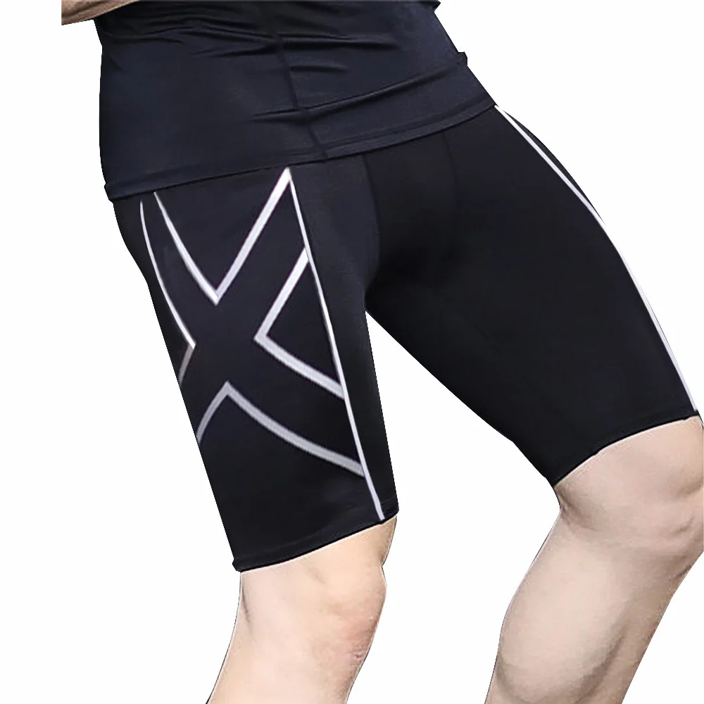 Men's Compression Tights Shorts Running Leggings Fitness Bodybuilding Men Skinny Workout Breathable Quick Dry 2