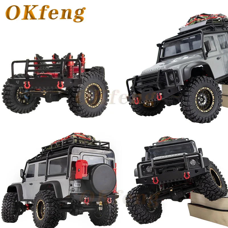 Metal Front and Rear Bumper with Tow Hook for TRX4M Defender 1/18 RC Crawler Car Upgrade Parts Accessories O08 6