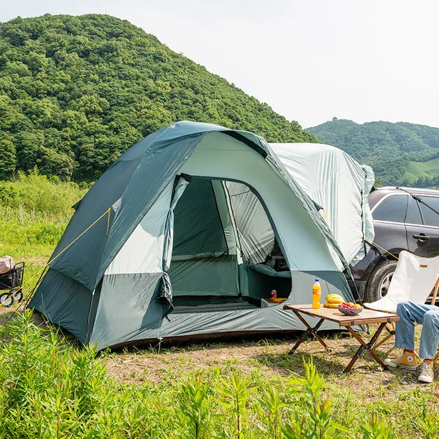 야외 모험을 편안하고 보호적으로 만드는 휴대용 삼각형 해먹 에어 매트리스 슬리핑 텐트