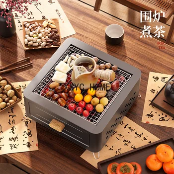 야외 초경량 금속 사각 숯화로, 겨울 난방 화로, 자연 하이킹, 부시크래프트 관광, 바베큐 그릴