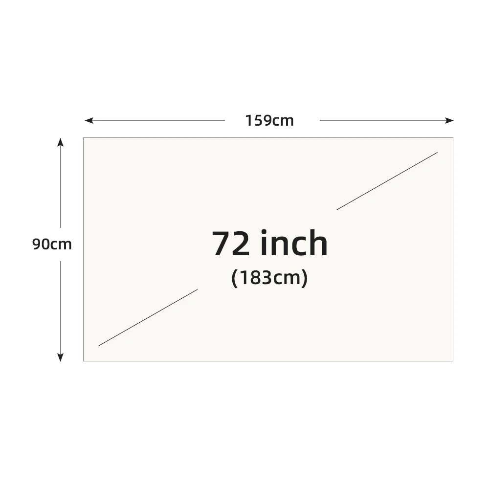 Premium Anti-Light Reflective Projector Screen for Home Theatre, White Grid, 16:9 Aspect Ratio, Multiple Sizes Available