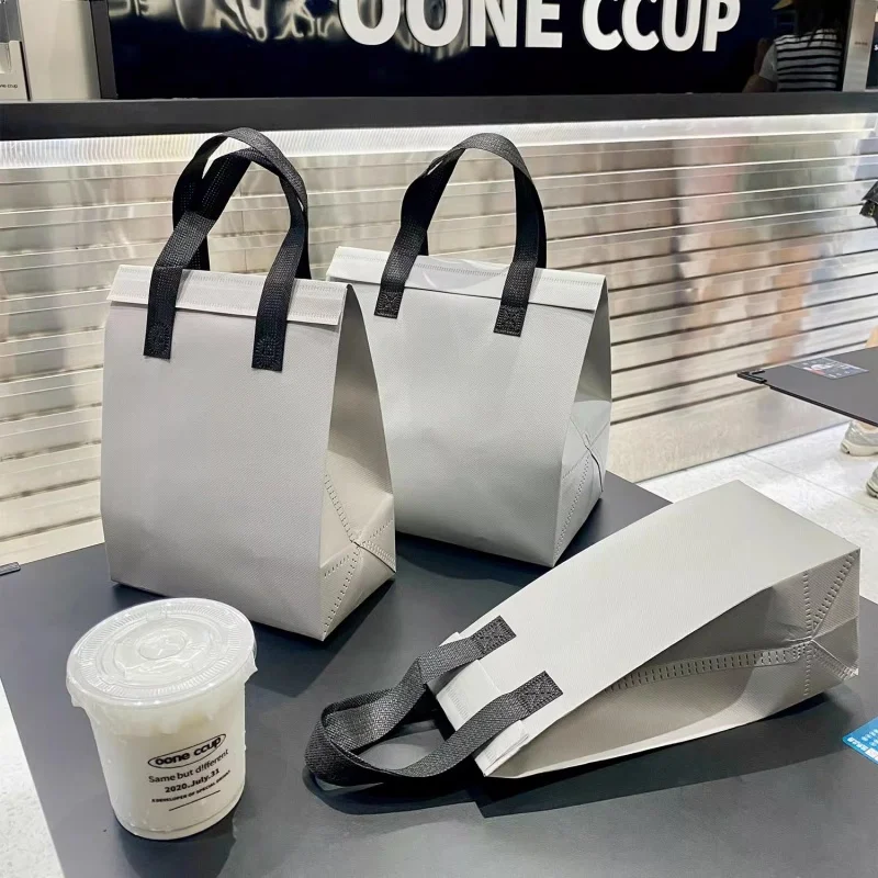 Insulated Tote Bag 🛍️ Grey Non-Woven Insulated Tote Bags – 10pcs Reusable Thermal Fabri... - SKU ITB01511 - UGI Pac...