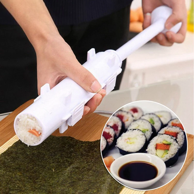 Kit Sushi Maker Fai Da Te | Stampo Per Palline Di Riso E Roll | Utensile Da Cucina In PP Giallo