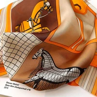 70*70cm Silk Square Scarf Women Handkerchief Printed Female Shawl Head Bandana Small Neck Muffler Silk Satin Hair Hijab Scarf - Image 6