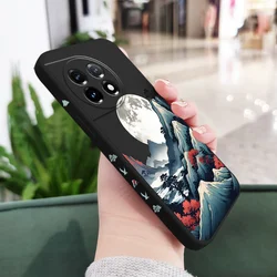Smoke Mountain Liquid Silicone Phone Case Cover for OnePlus 12 5G (Black)