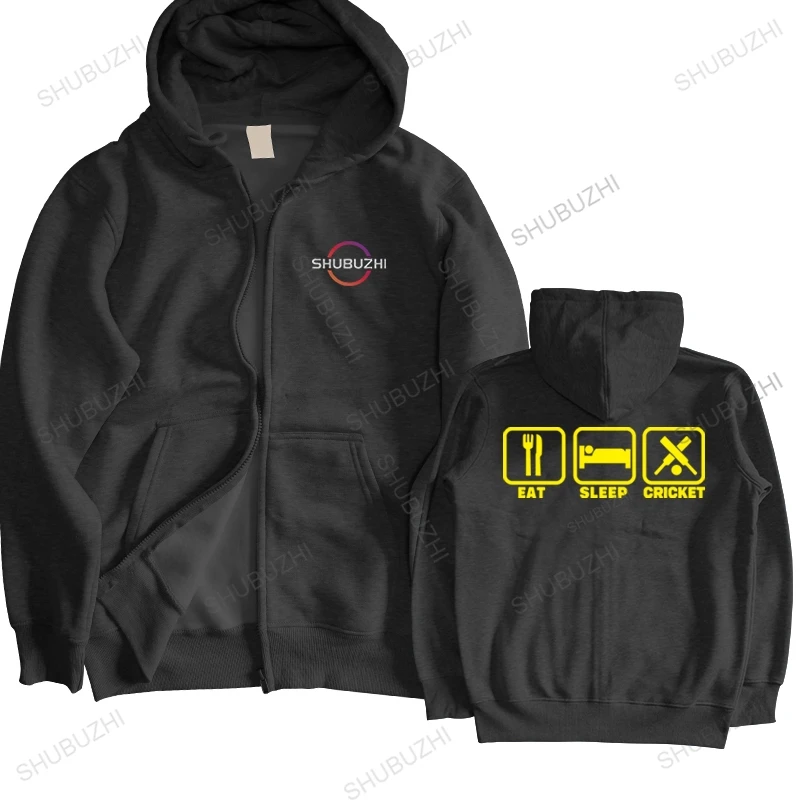 

Cotton Men zipper Tops New fashion jacket EAT SLEEP CRICKET brand top pullover unisex pullover hirt streetwear for boys