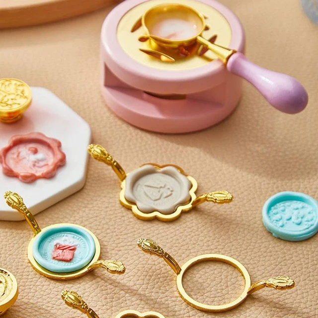 Wax Seal Mold Gold Flower Shape Metal Wax Sealing Tool Portable Vintage Sealing  Mould For Making Candles Seal Stamp Accessories - AliExpress