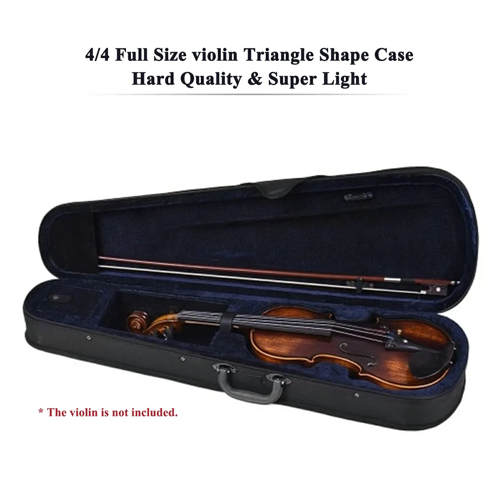 바이올링 '4/4 사이즈 브라질우드 원형 스틱 바이올린 활, 앤티크 바니시, 흑단 블랭크 개구리 실버 부품, 무료 배송하는 FP951A' 9 4/4 풀 사이즈 바이올린 케이스, 베이직 슈퍼 라이트 블랙 + 블루, 전문 소프트 인테리어, 옥스포드 천, 삼각형 상자, 800g