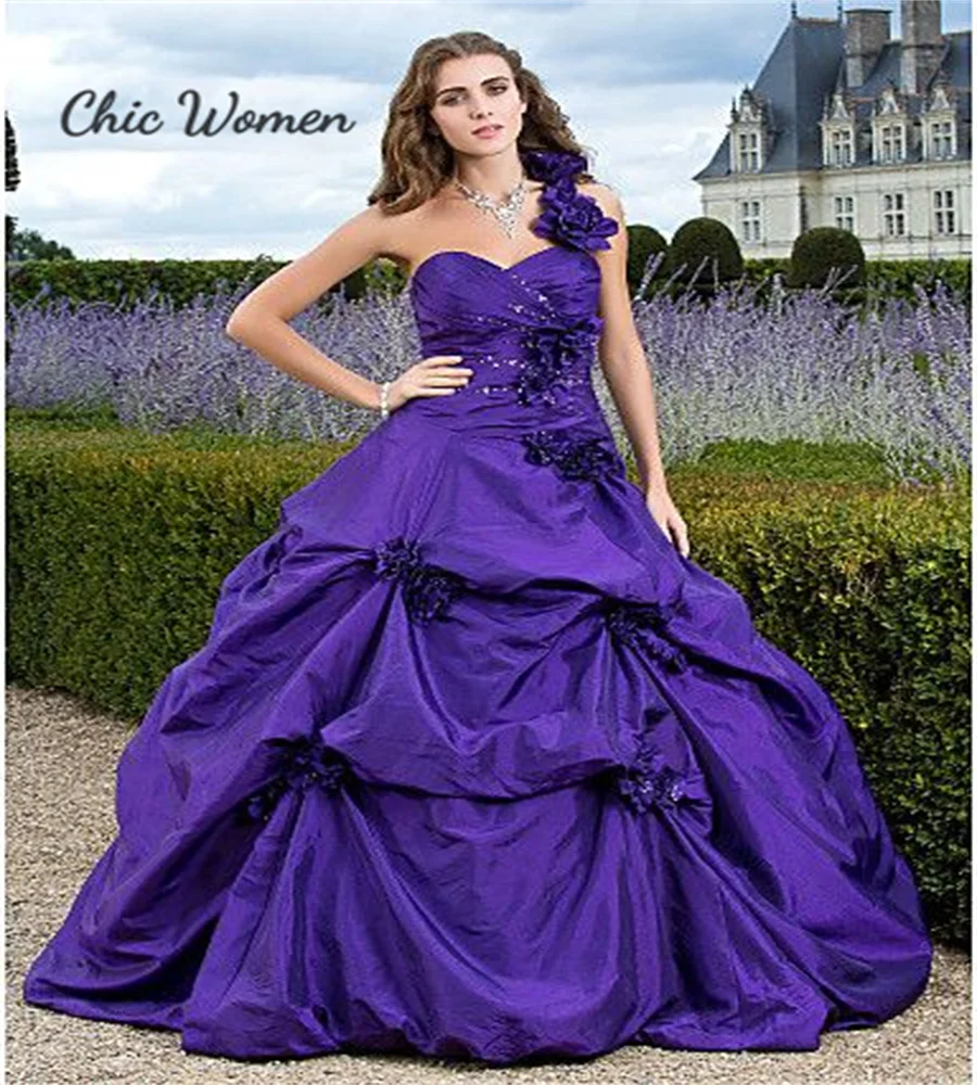 Fantasy-Purple-Victorian-Wedding-Dress-One-Shoulder-War-1980s-Gothic ...