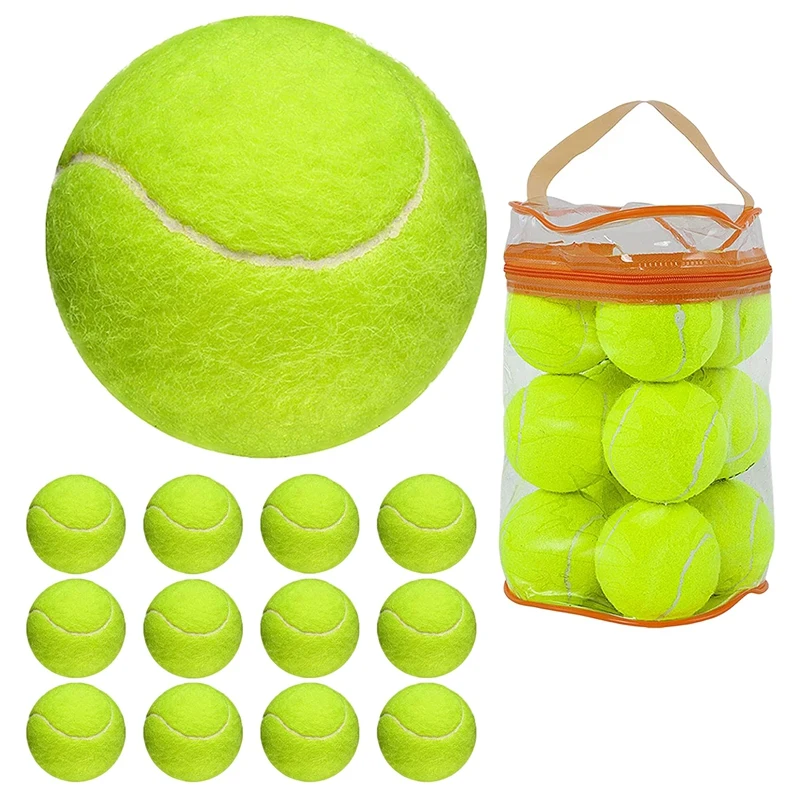 Tennis Balls 12 Pack Durable Pressurized Tennis Ball Training Tennis