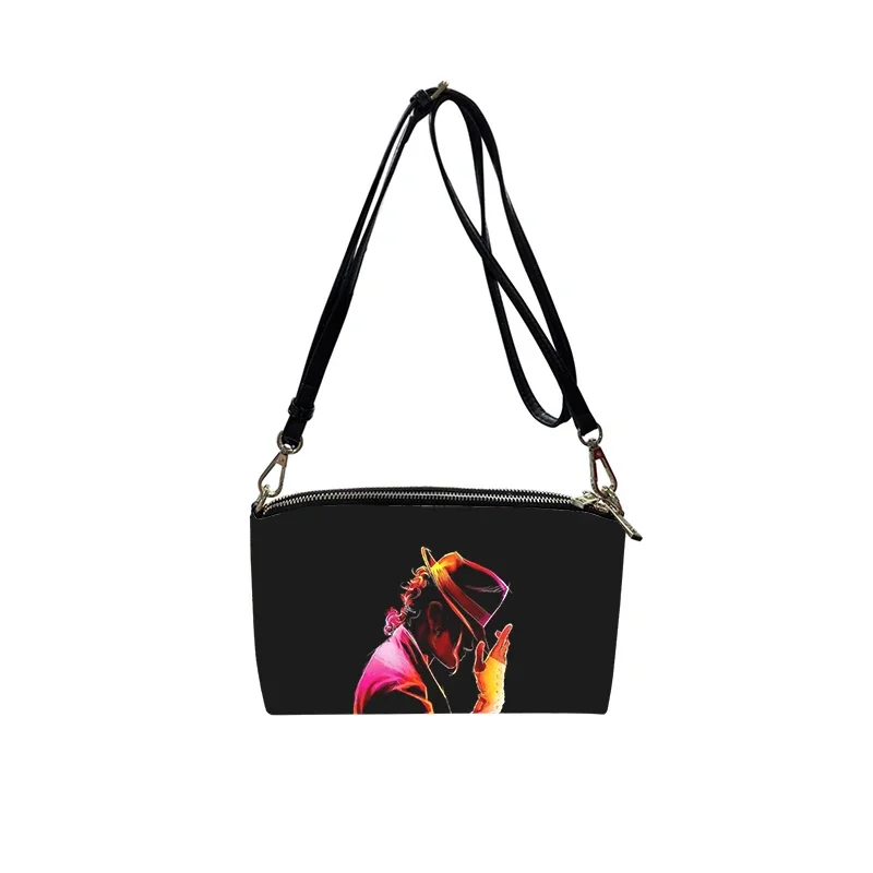 Michael Jackson PU bolsa tiracolo feminina, bolsa de ombro minimalista, bolsa quadrada pequena, nova moda, 2023