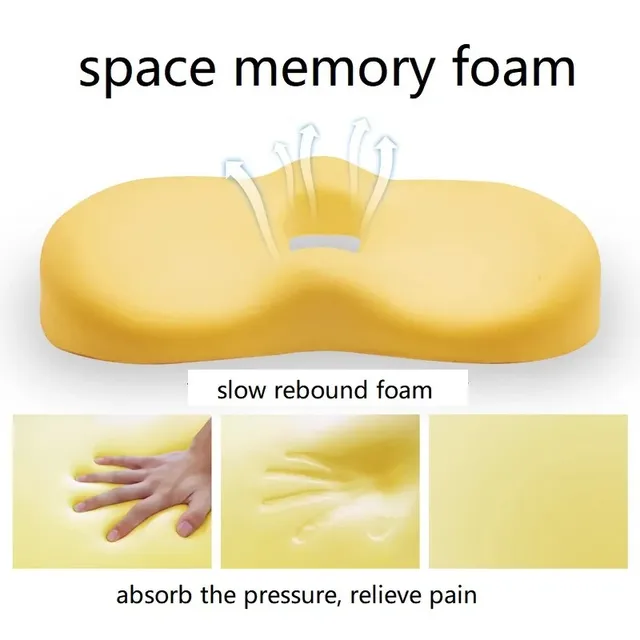 Coussin de siège antidérapant en mousse à mémoire de forme, pour chaise de bureau, soulagement de la douleur au coccyx, coussin de siège en maille respirante, oreiller JAF017 4