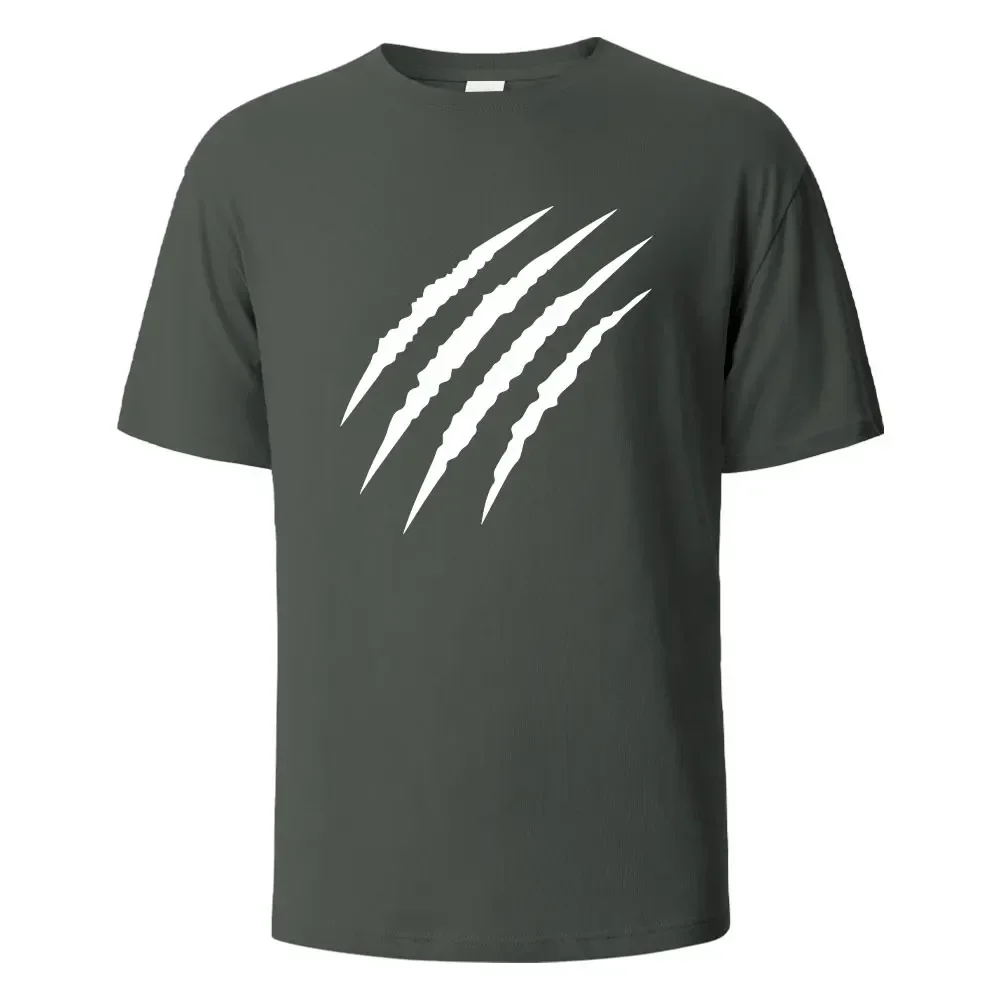thumbnail image 1 of Camisetas gráficas Claw Marks Simplicity de verano, transpirables, cómodas, de algodón puro, para hombres y mujeres, ropa de gran tamaño con cuello redondo para hombres, 1 of 5