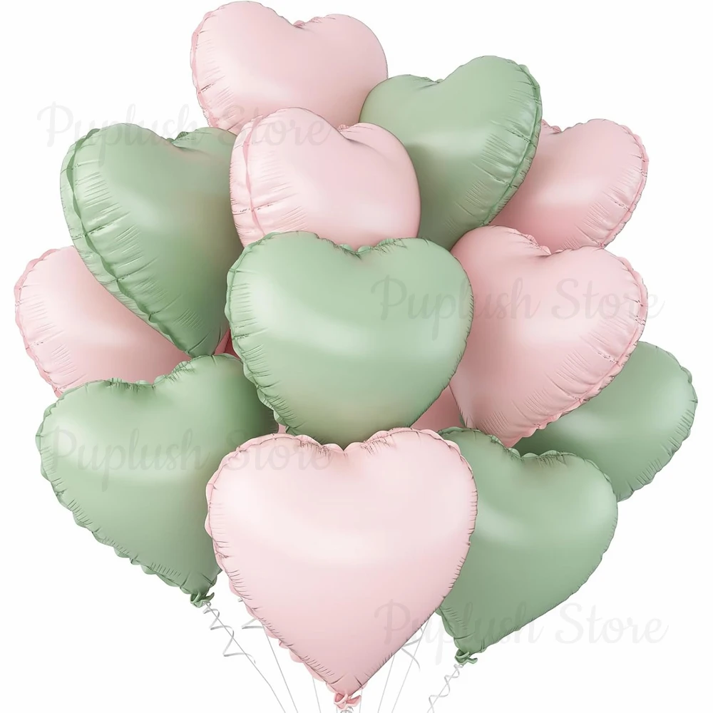 10-Pack Rose Red & Pink Heart Foil Balloons for Romantic Celebrations