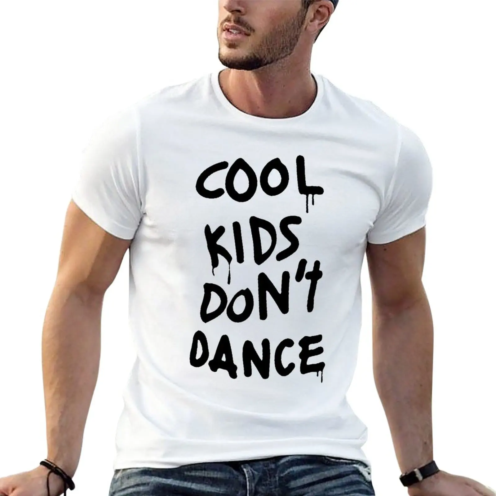 

Новый Зайн Крутая Детская футболка с надписью Don't Dance и футболка Merch, эстетическая одежда, мужские футболки с коротким рукавом, упаковка