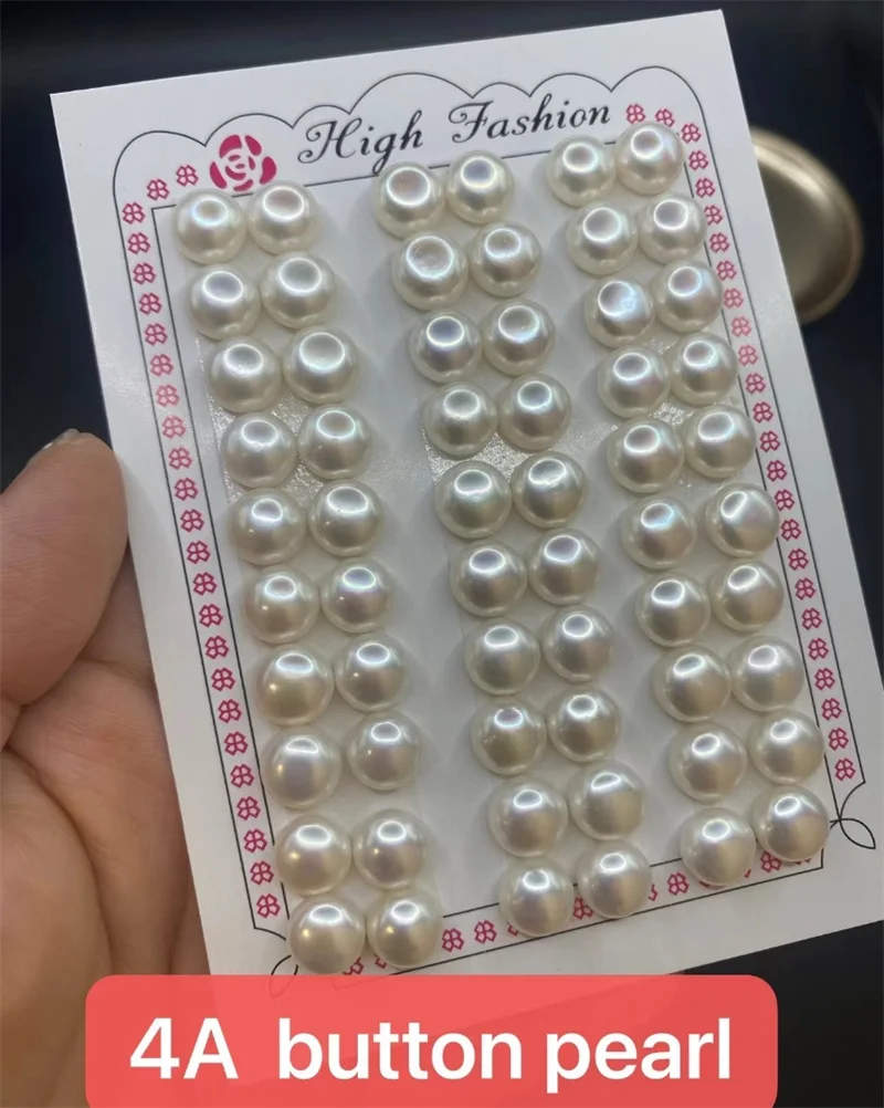 3A 4A 2.5-14mm Natural Pearl Bread Half Hole Round Button Pearls Freshwater Beads for Jewelry Making DIY Earrings Accessories beads charms pearl beads bead jewelry making