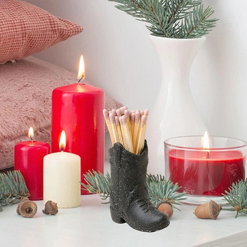 Cowboy Boots Match Rack Ceramic Match Rack Storage Tank