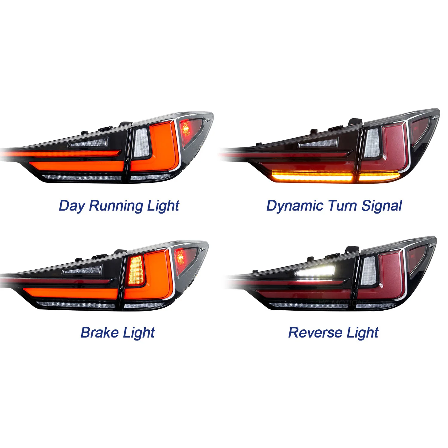 HCMOTIONZ LED Tail Lights for Lexus RX 350 L RX 450h F 2016 2017 2018 2019 2020 2021 2022 Car Styling Rear Lamps Assembly