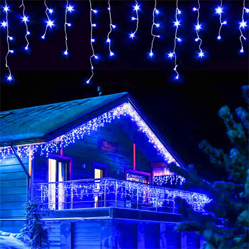 thumbnail image 1 of 1x luces navideñas para decoración de exteriores, 5 m de caída, 0,4-0,6 m, cortina de luces LED, guirnalda de luces para fiestas de bodas y Año Nuevo, 1 of 5