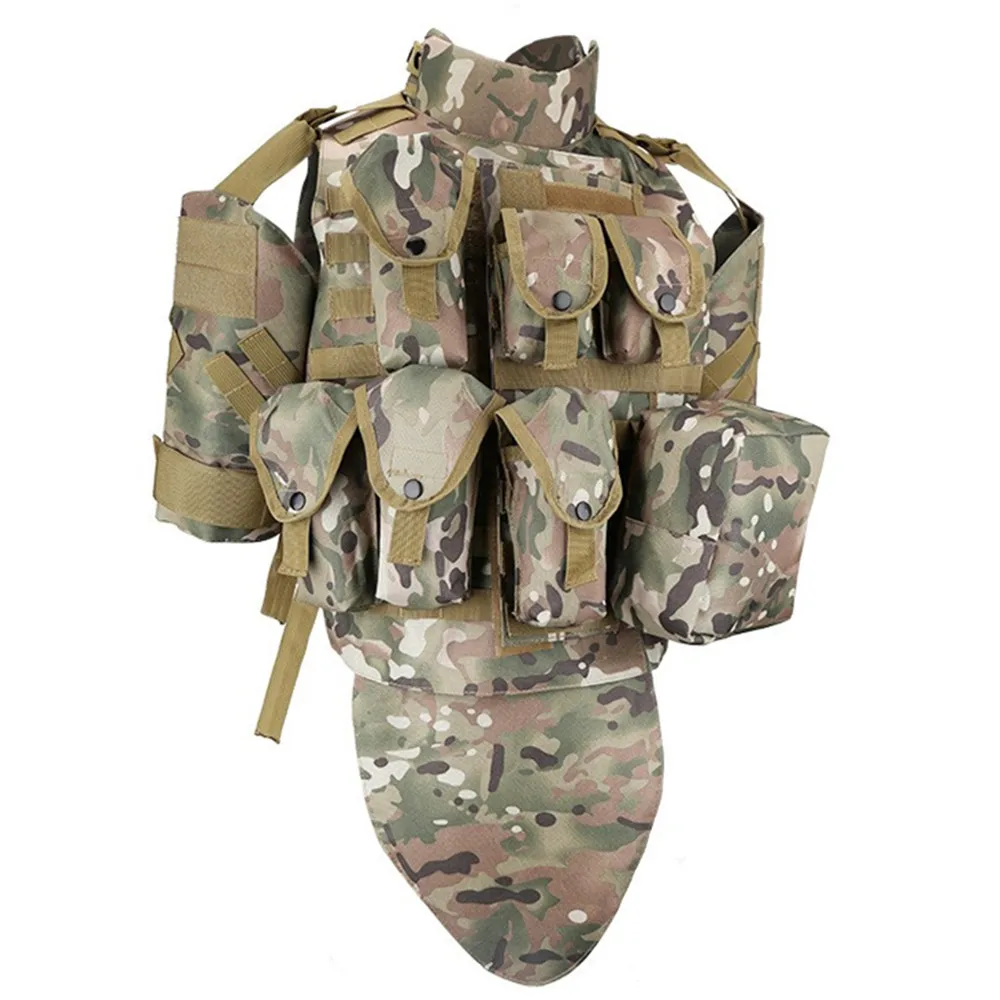 Detachable Expand Tactical Vest Combat Uniform Military Fan Protective Waistcoat Travel Adjustable Shoulder Straps Camo Garment