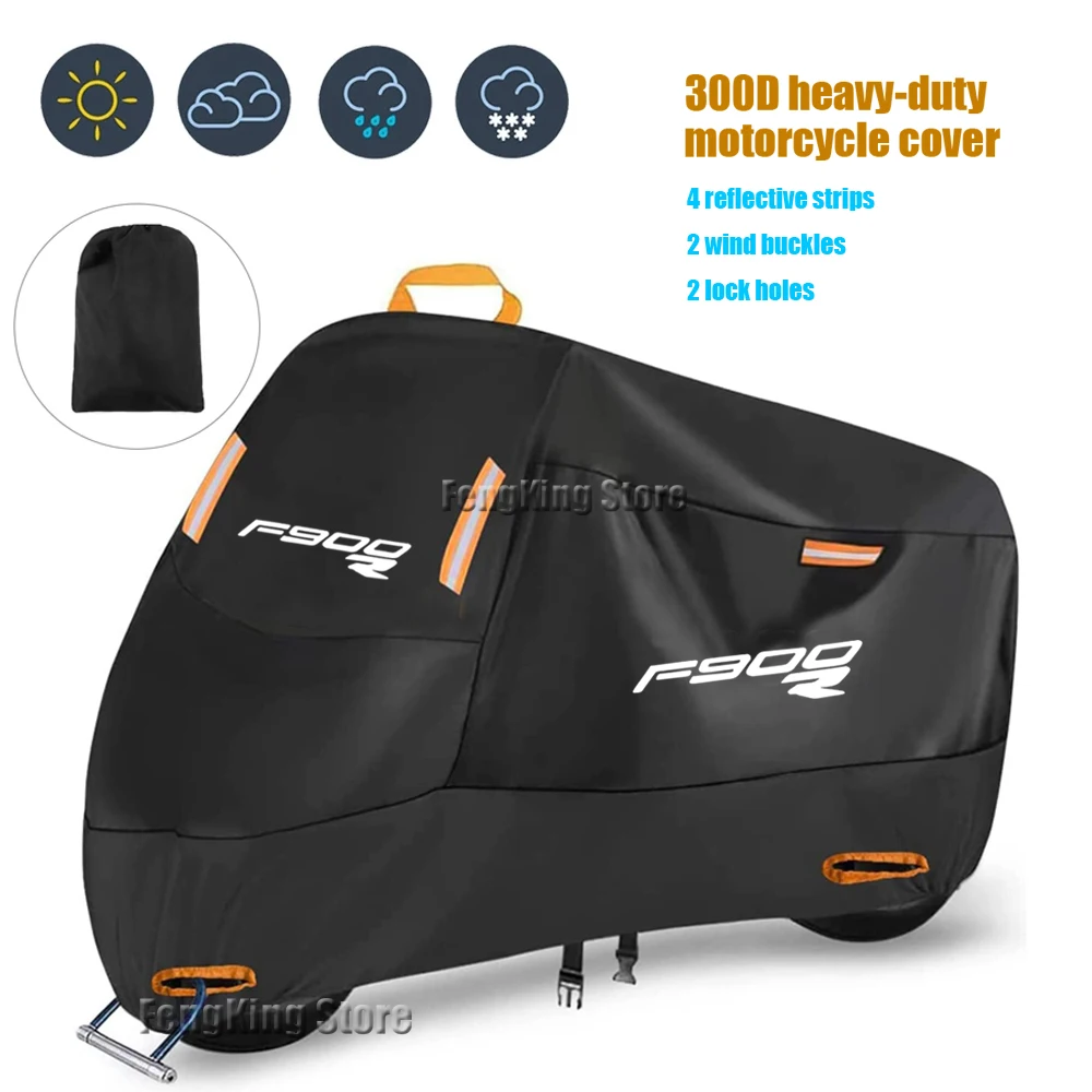 цена Motorcycle Cover UV Protection Dustproof Snowproof Outdoor Waterproof Motorcycle Waterproof Cover For BMW F900R