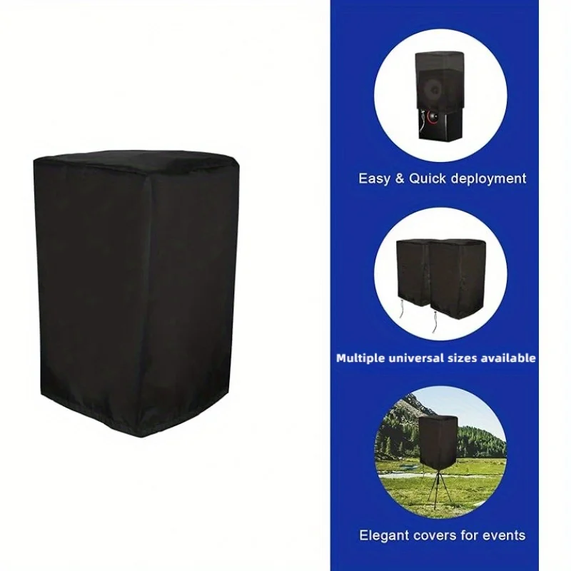 Waterproof & UV-Protected Outdoor Speaker Cover - Dustproof Polyester, Black, Ideal for Live Sound & Lighting Equipment 4